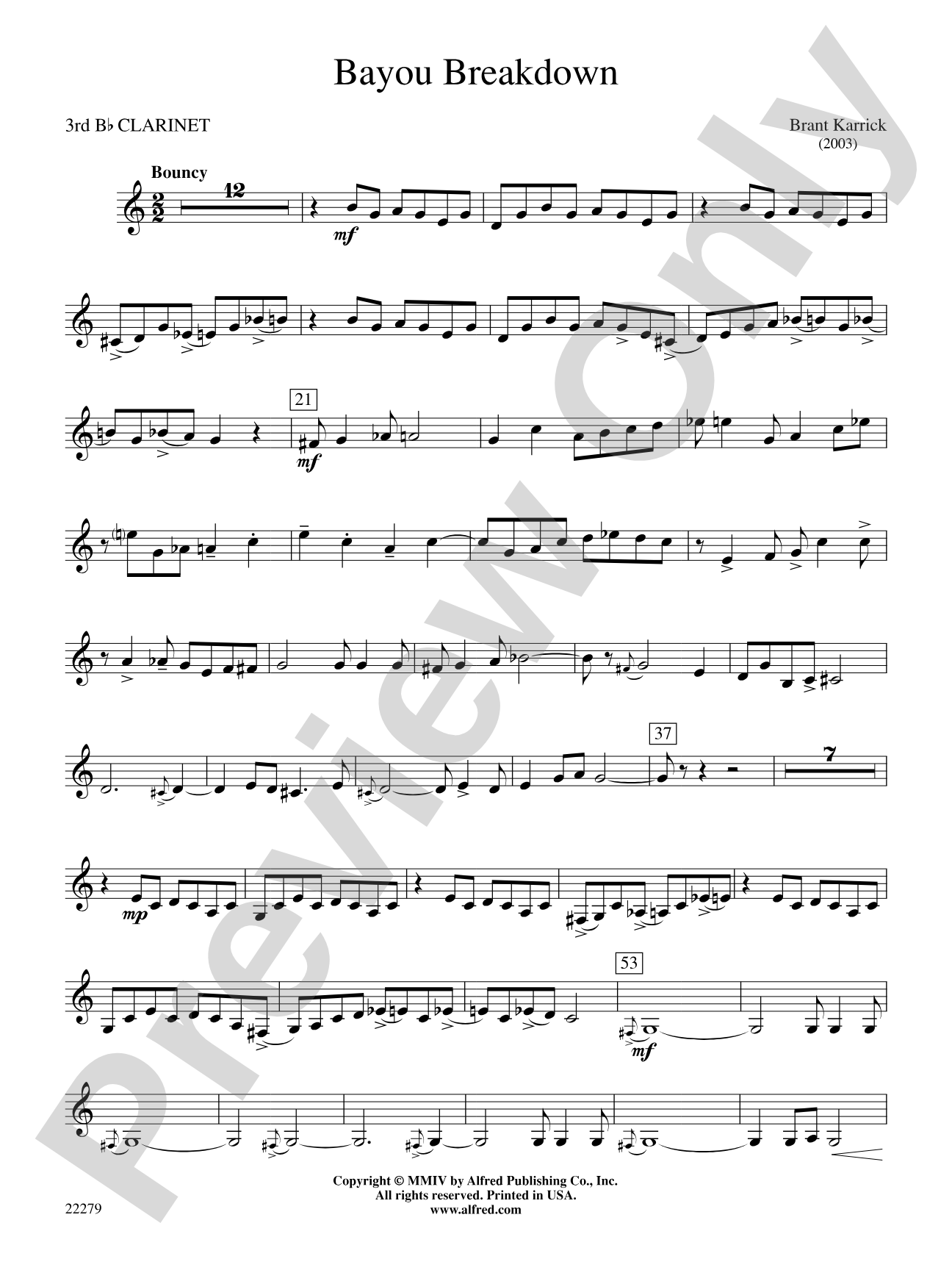 Bayou Breakdown: 3rd B-flat Clarinet