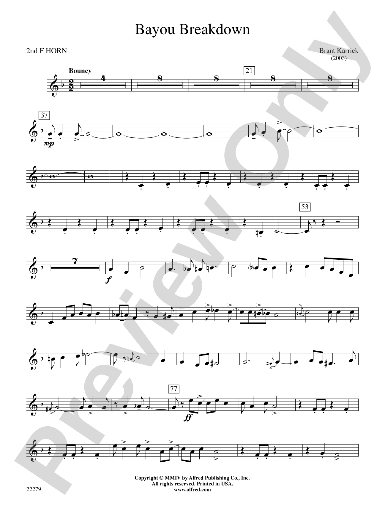 Bayou Breakdown: 2nd F Horn