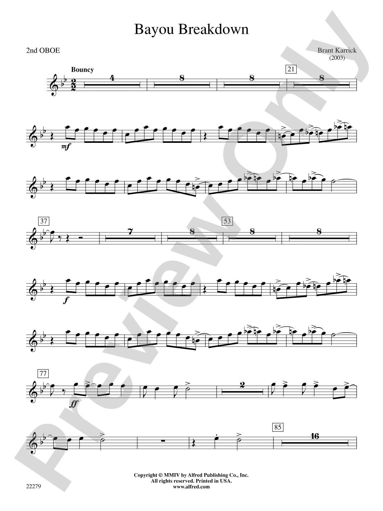 Bayou Breakdown: 2nd Oboe