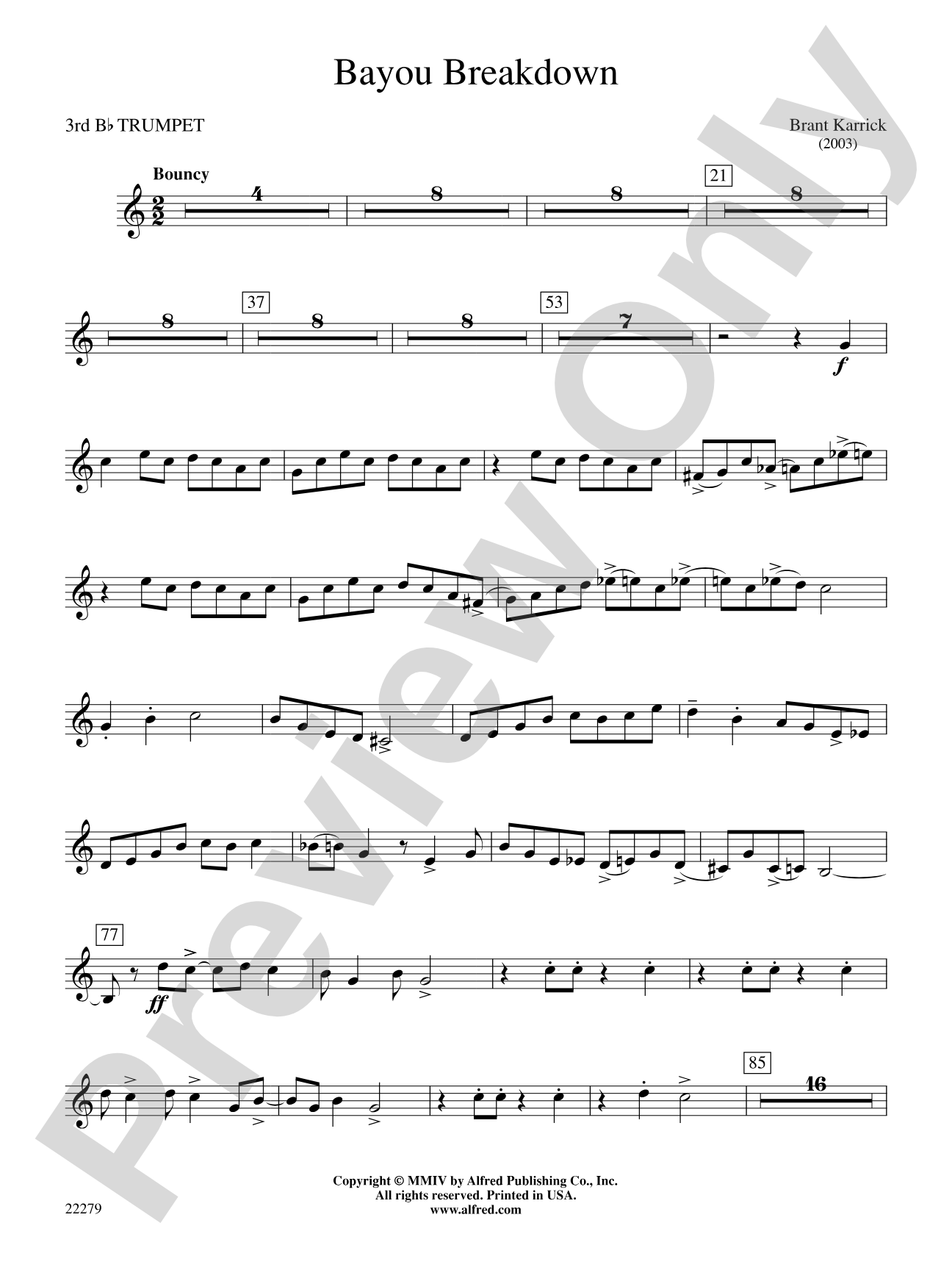Bayou Breakdown: 3rd B-flat Trumpet