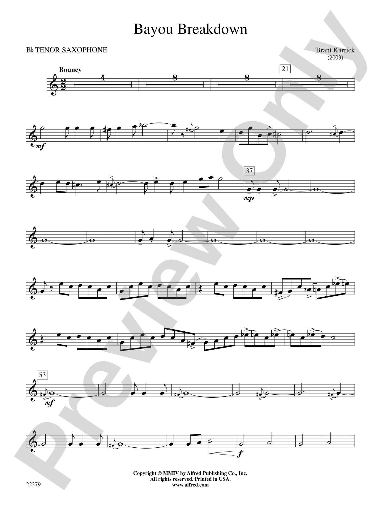 Bayou Breakdown: B-flat Tenor Saxophone
