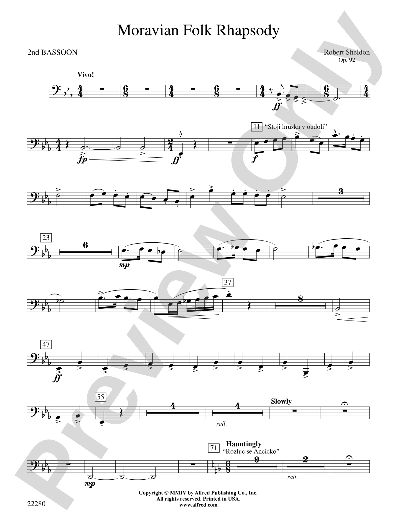 Moravian Folk Rhapsody: 2nd Bassoon