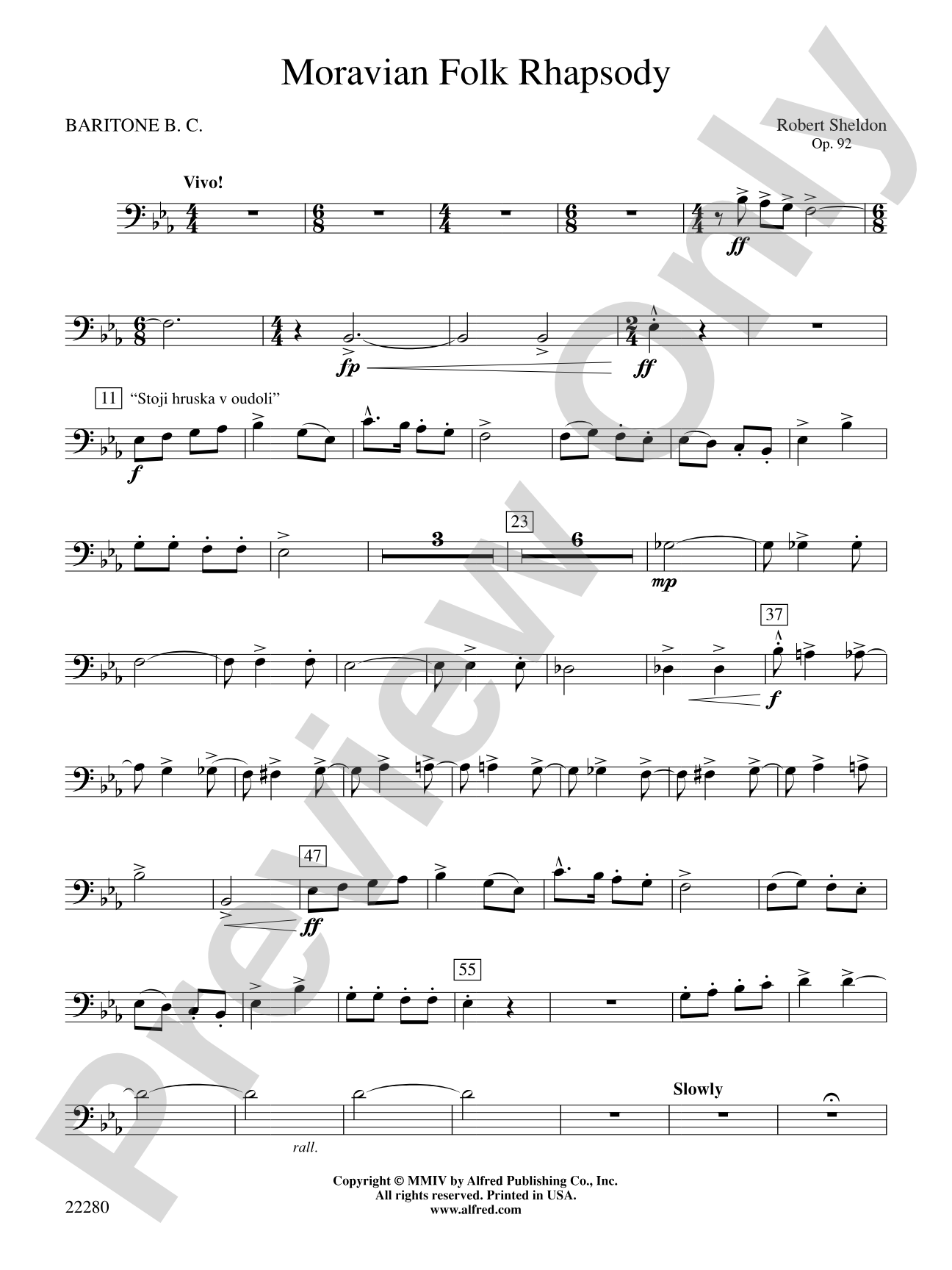 Moravian Folk Rhapsody: Baritone B.C.