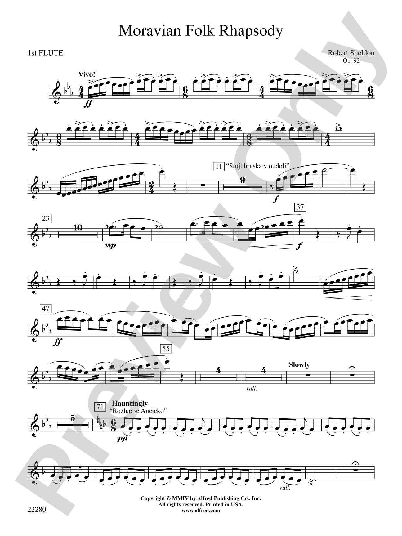 Moravian Folk Rhapsody: Flute