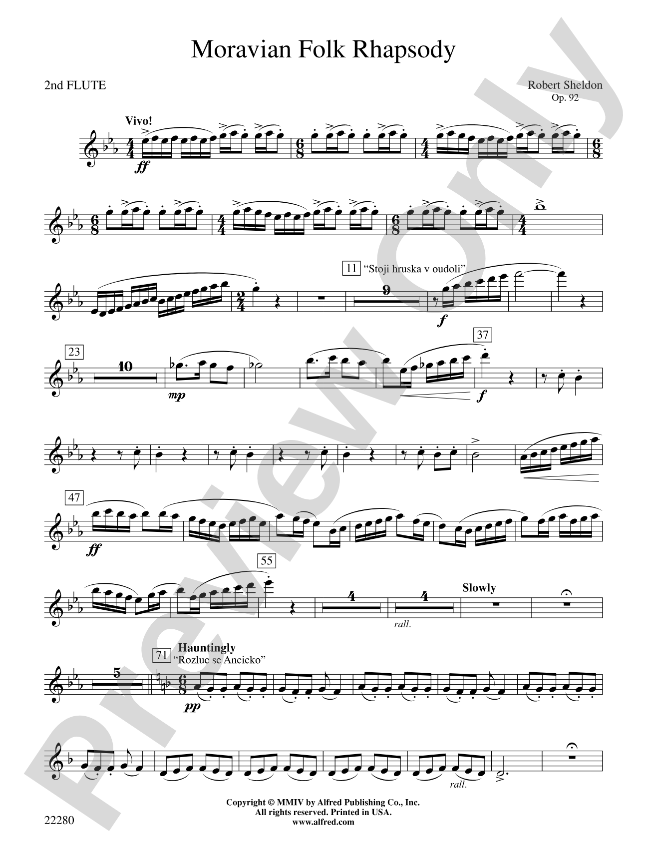 Moravian Folk Rhapsody: 2nd Flute