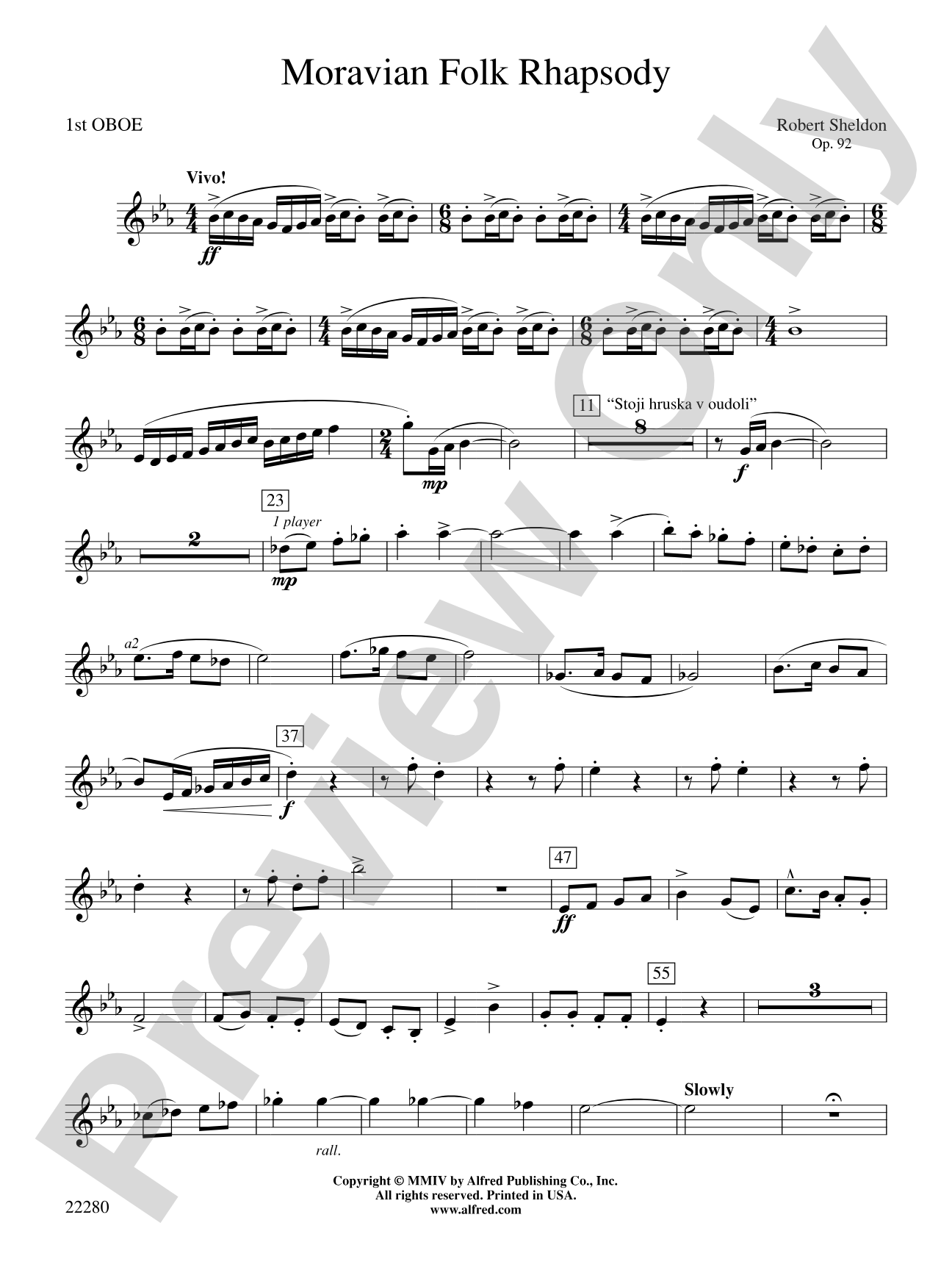 Moravian Folk Rhapsody: Oboe