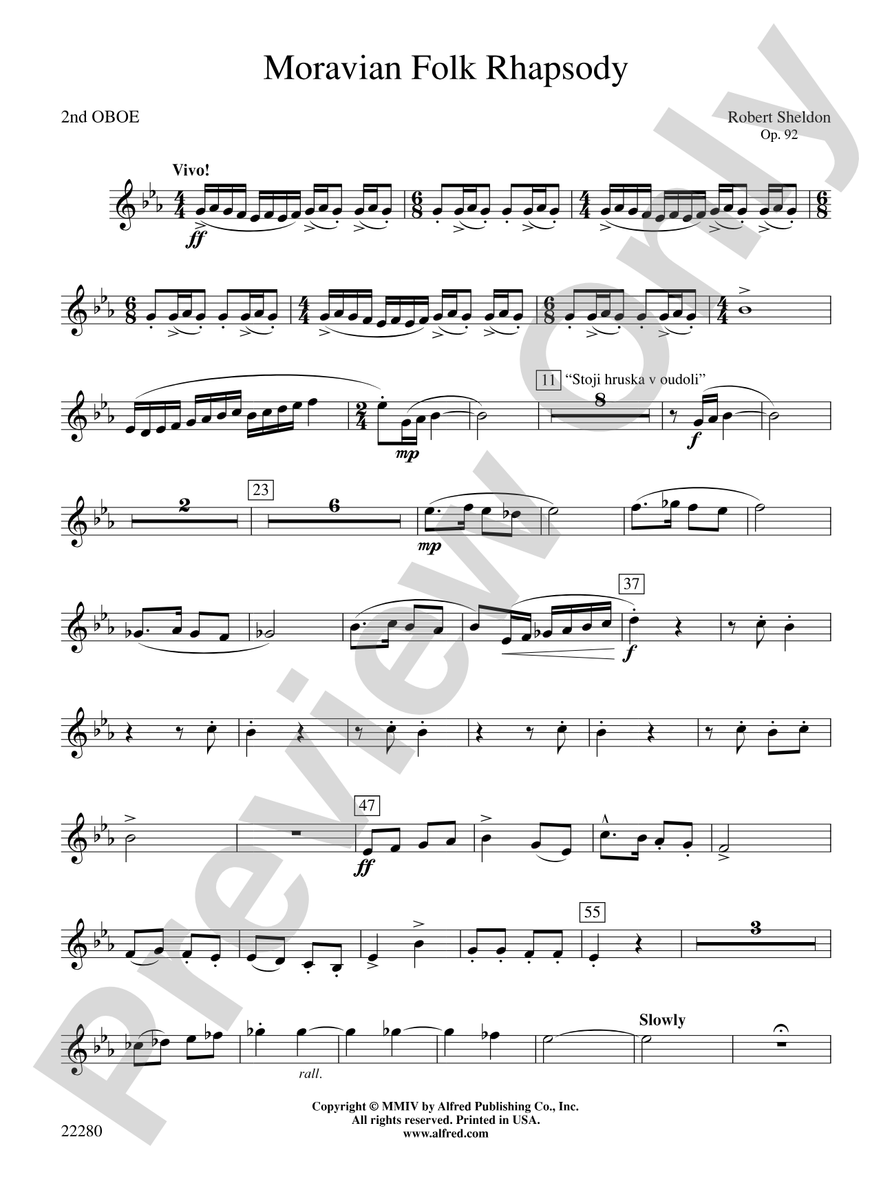 Moravian Folk Rhapsody: 2nd Oboe