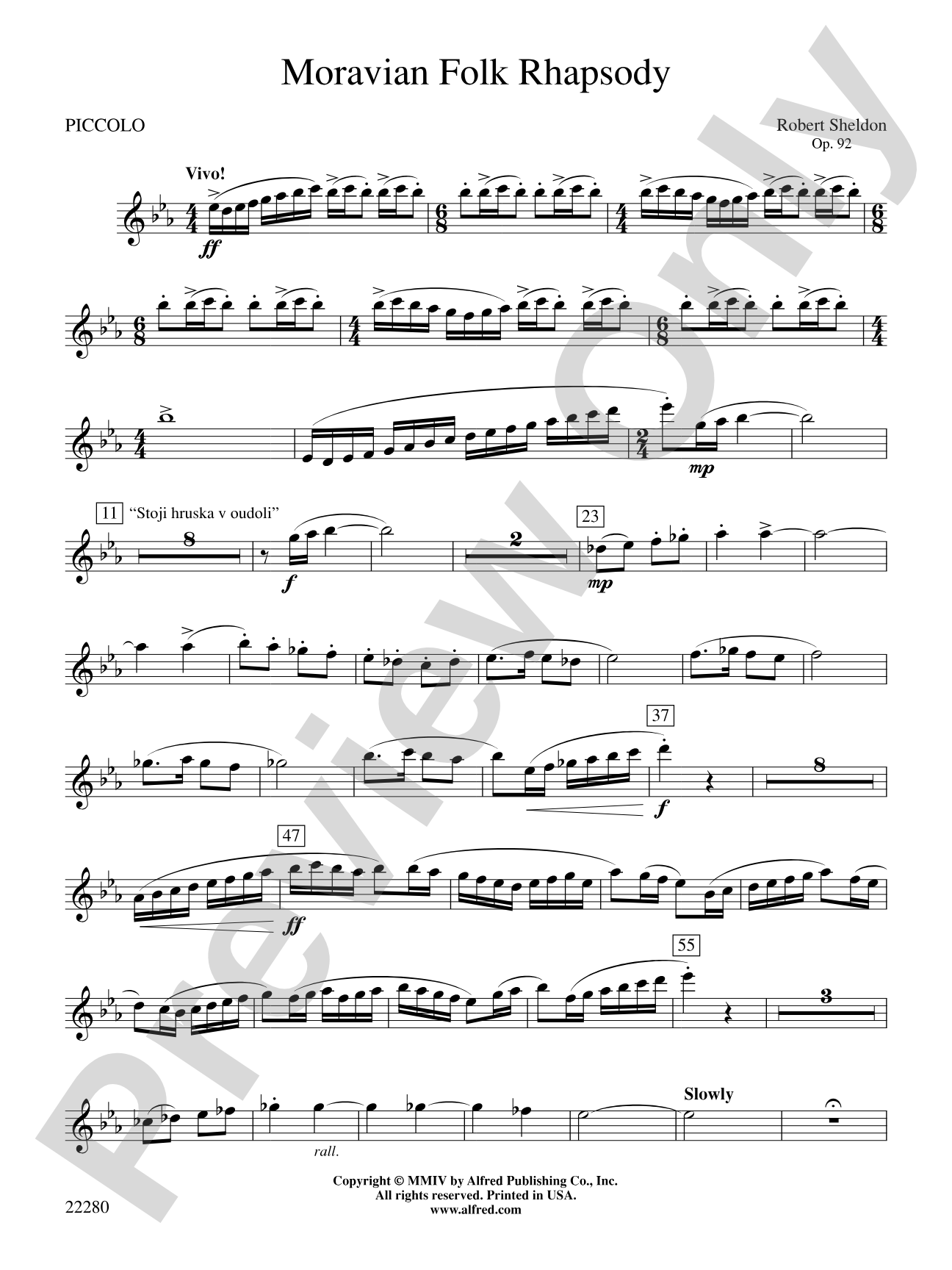 Moravian Folk Rhapsody: Piccolo