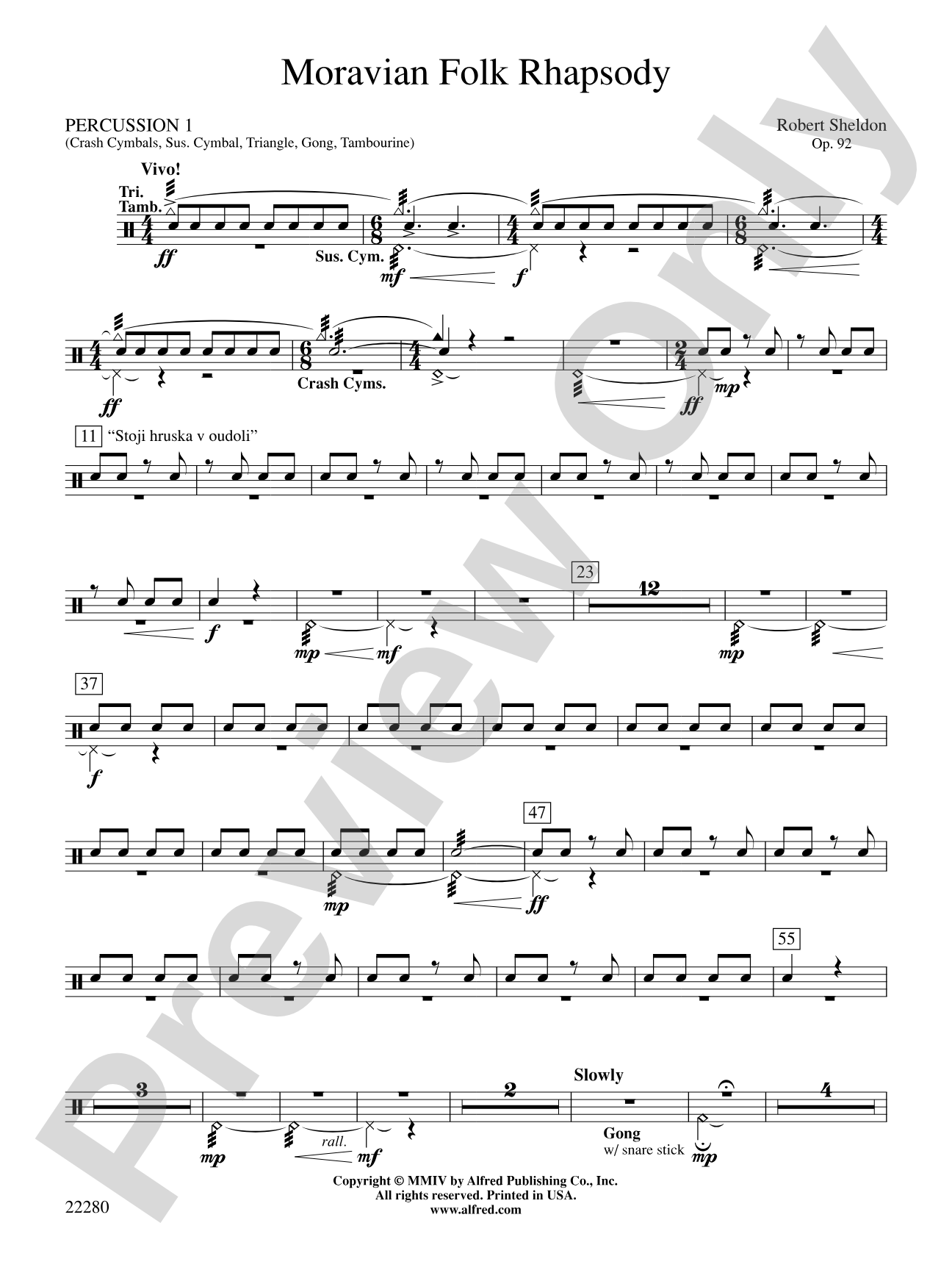 Moravian Folk Rhapsody: 1st Percussion
