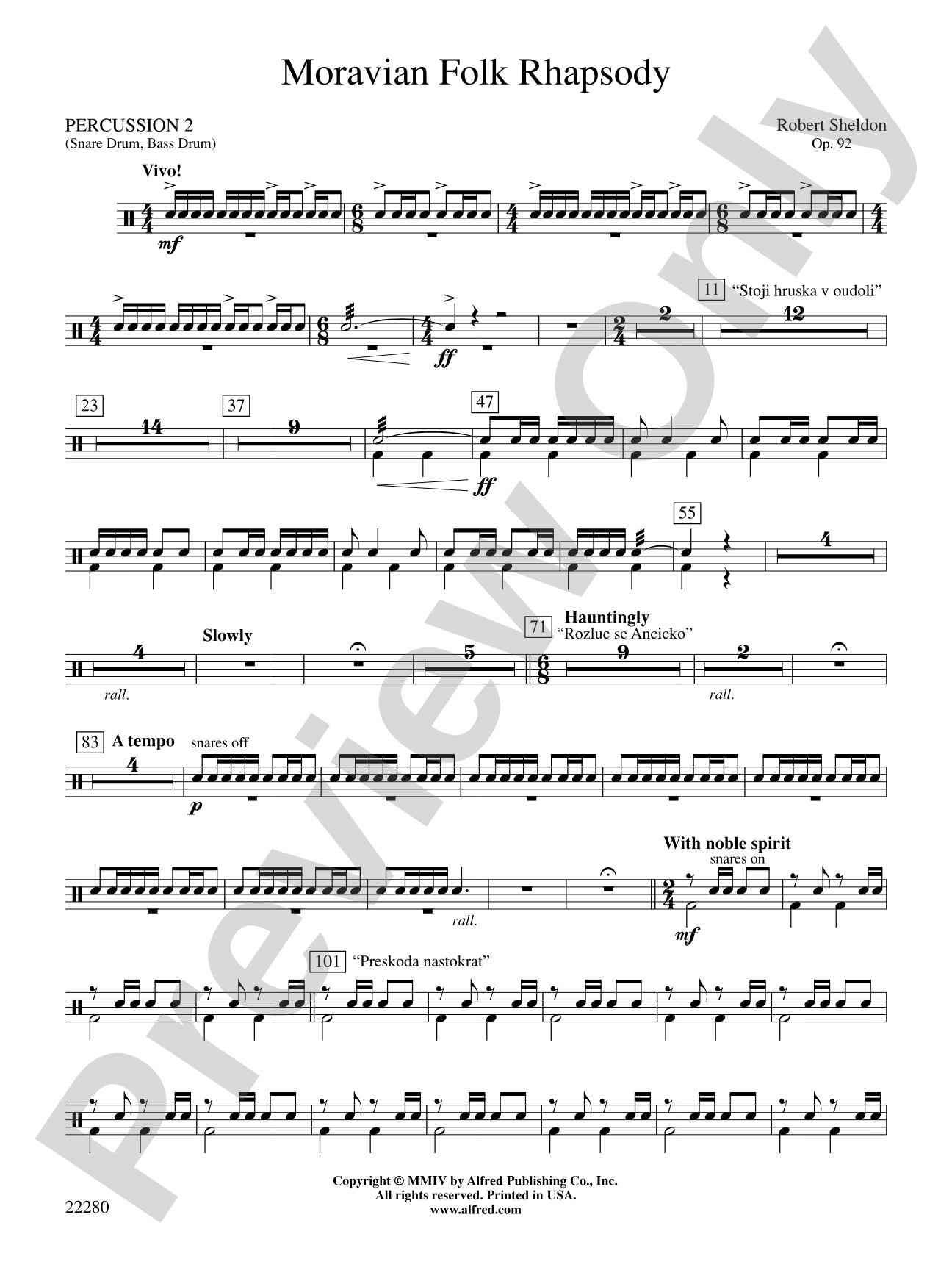 Moravian Folk Rhapsody: 2nd Percussion