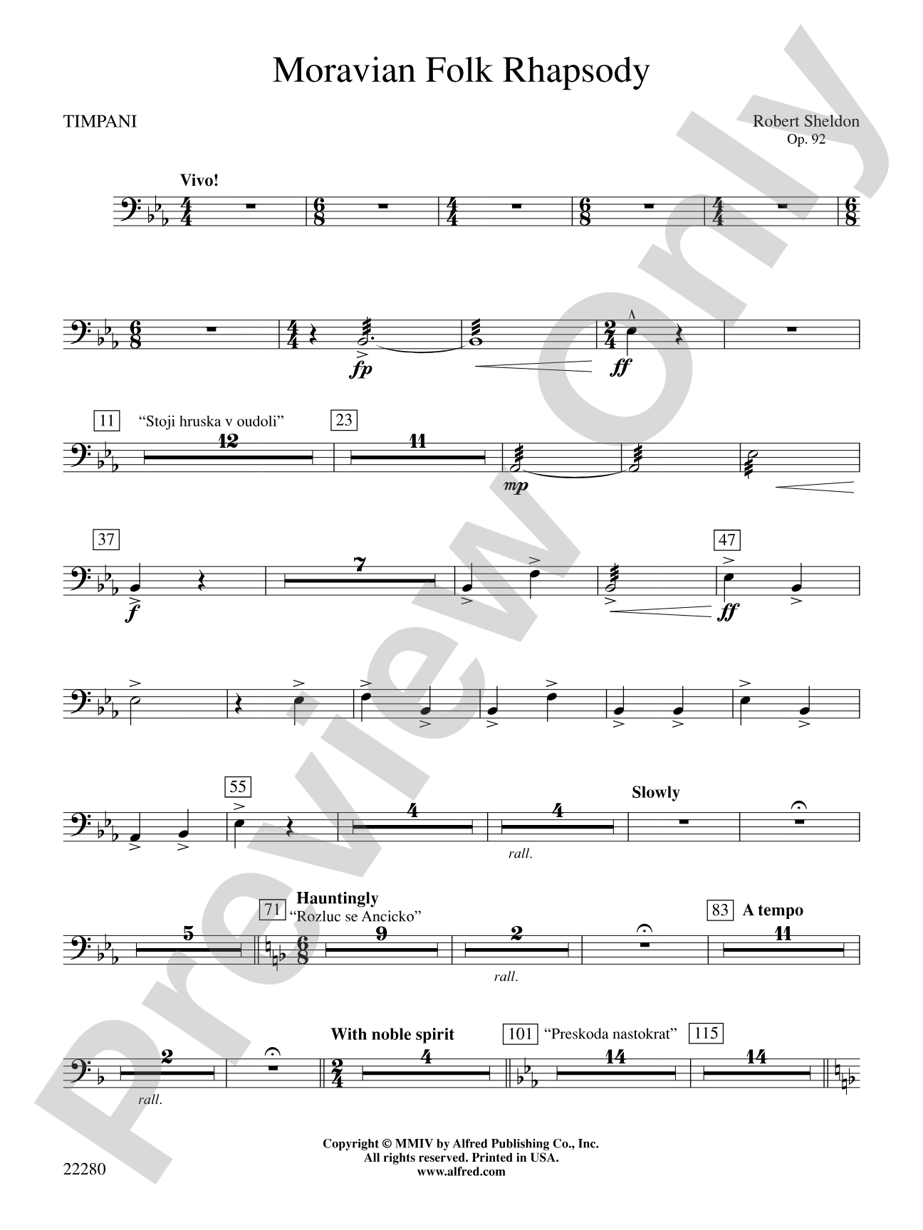 Moravian Folk Rhapsody: Timpani