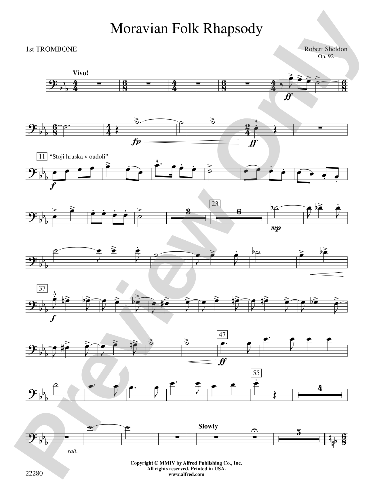 Moravian Folk Rhapsody: 1st Trombone