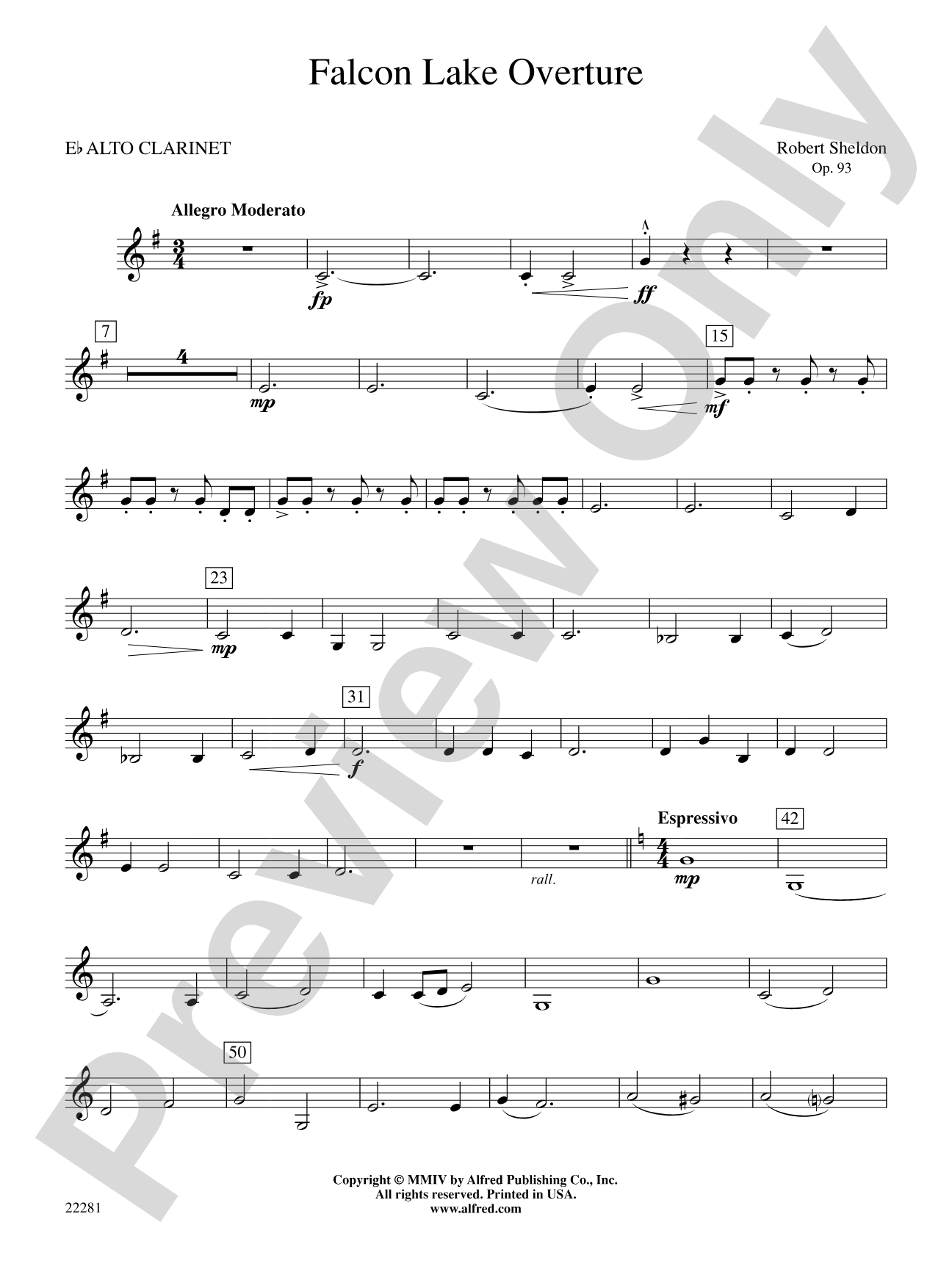 Falcon Lake Overture: E-flat Alto Clarinet