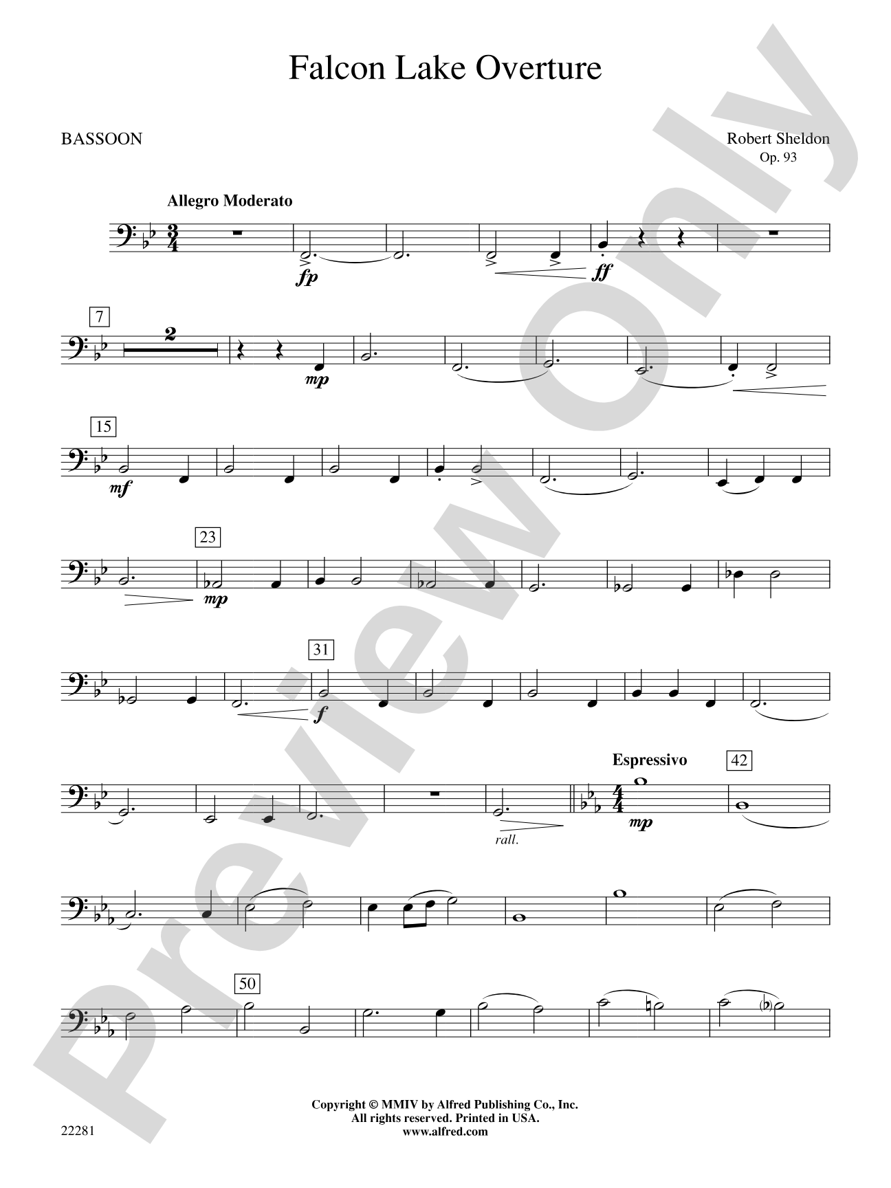 Falcon Lake Overture: Bassoon