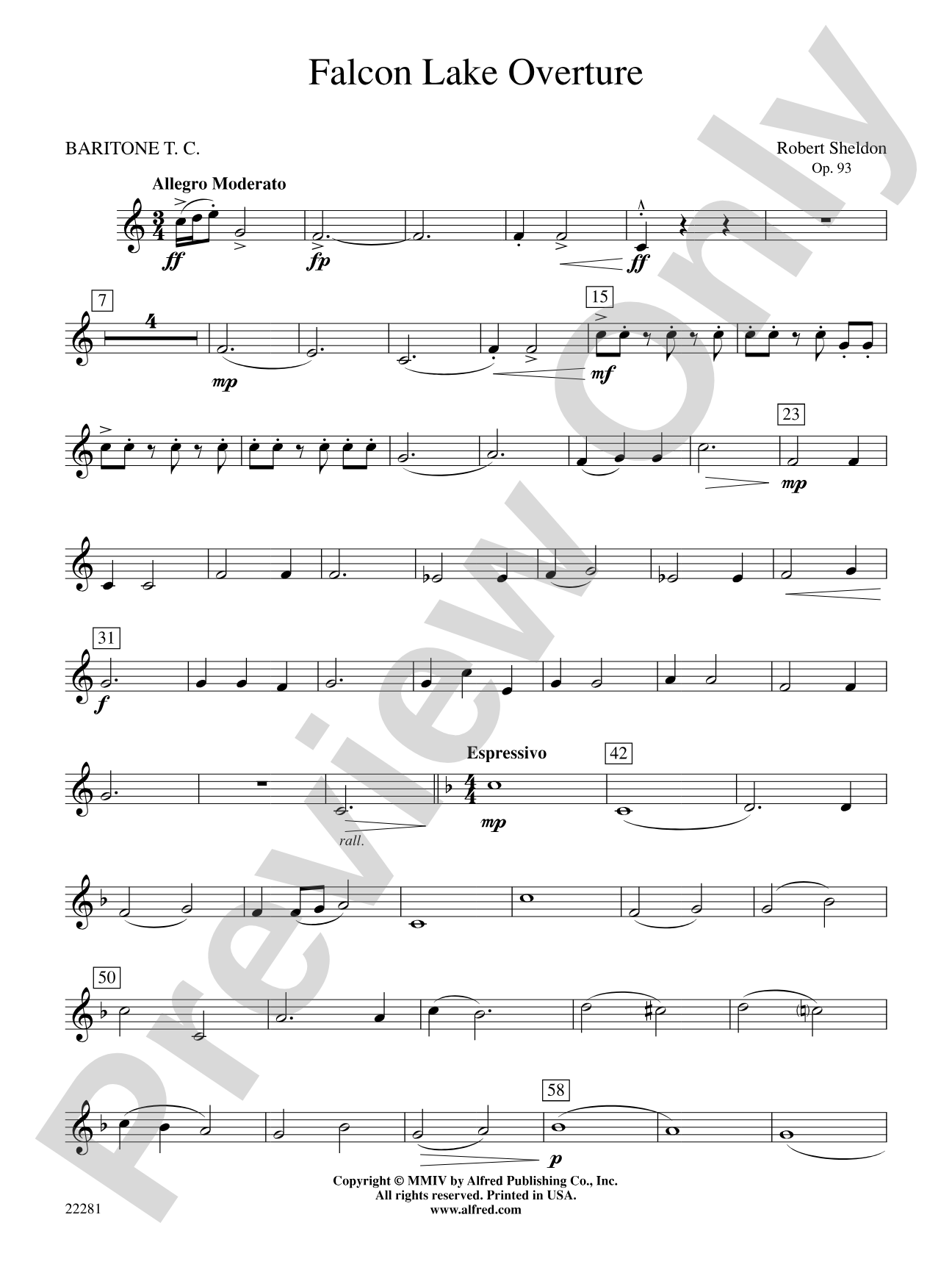 Falcon Lake Overture: Baritone T.C.