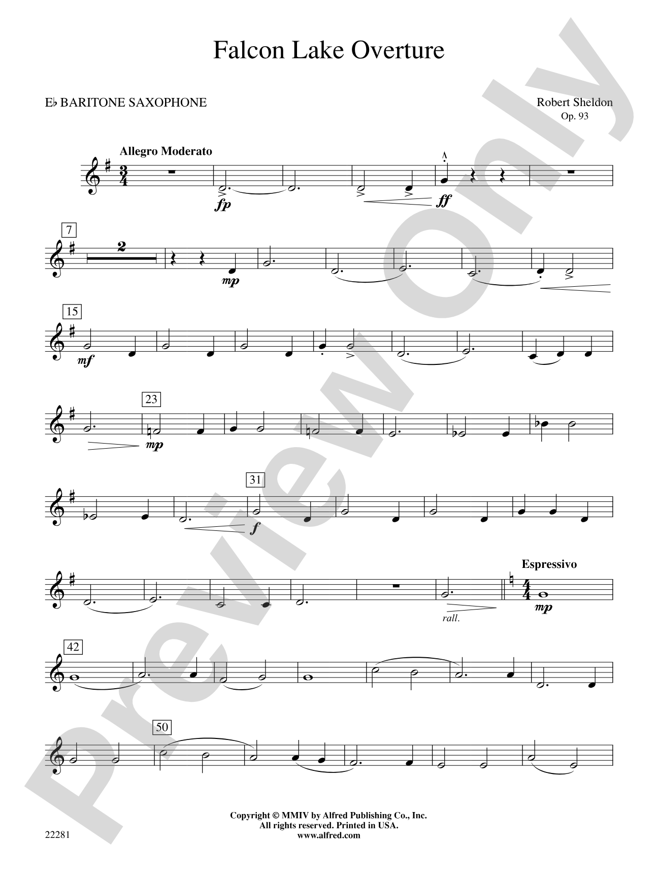 Falcon Lake Overture: E-flat Baritone Saxophone