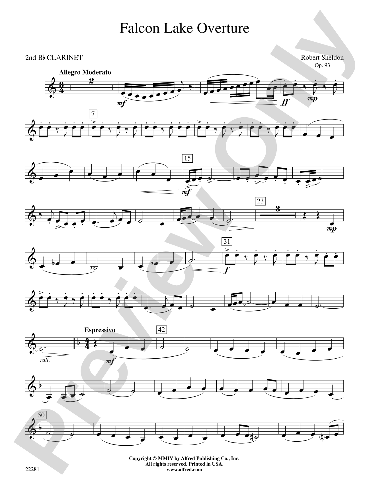 Falcon Lake Overture: 2nd B-flat Clarinet