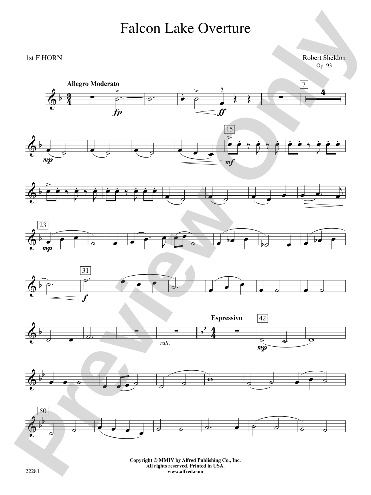 Falcon Lake Overture: 1st F Horn