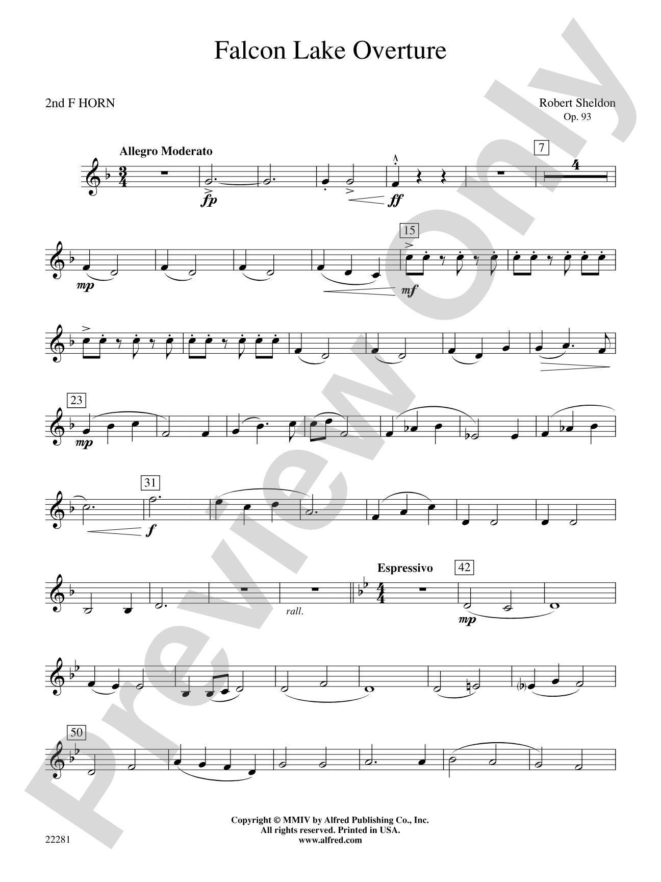Falcon Lake Overture: 2nd F Horn