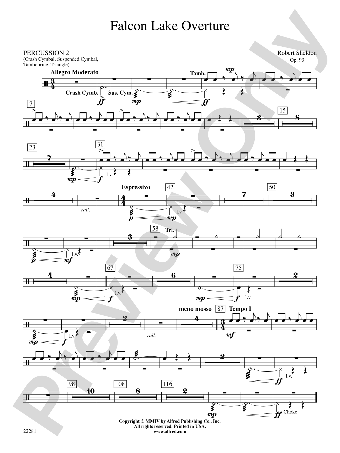 Falcon Lake Overture: 2nd Percussion
