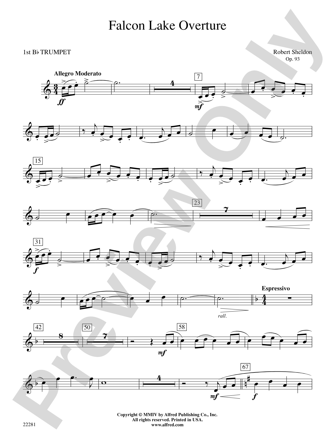 Falcon Lake Overture: 1st B-flat Trumpet