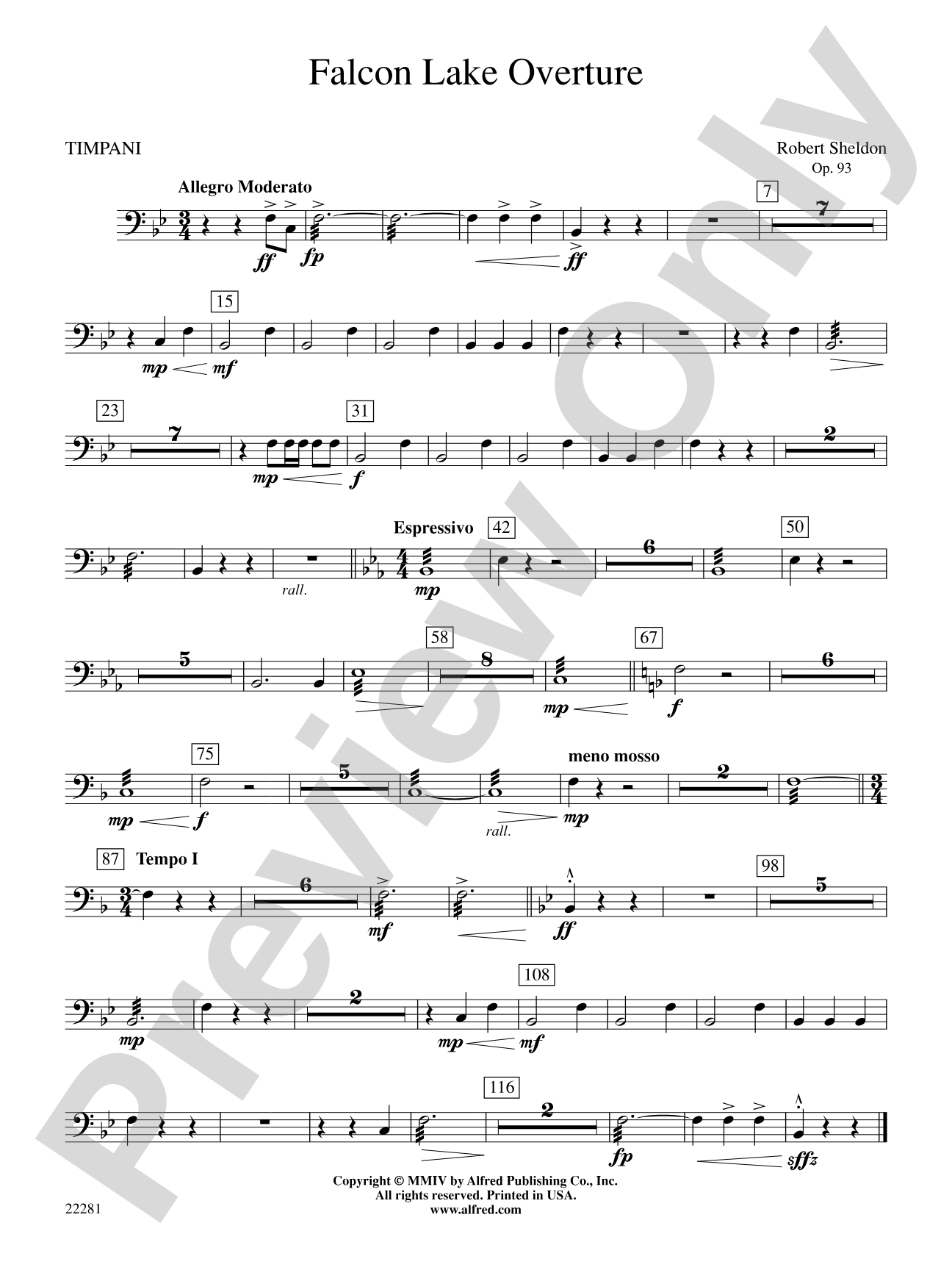 Falcon Lake Overture: Timpani