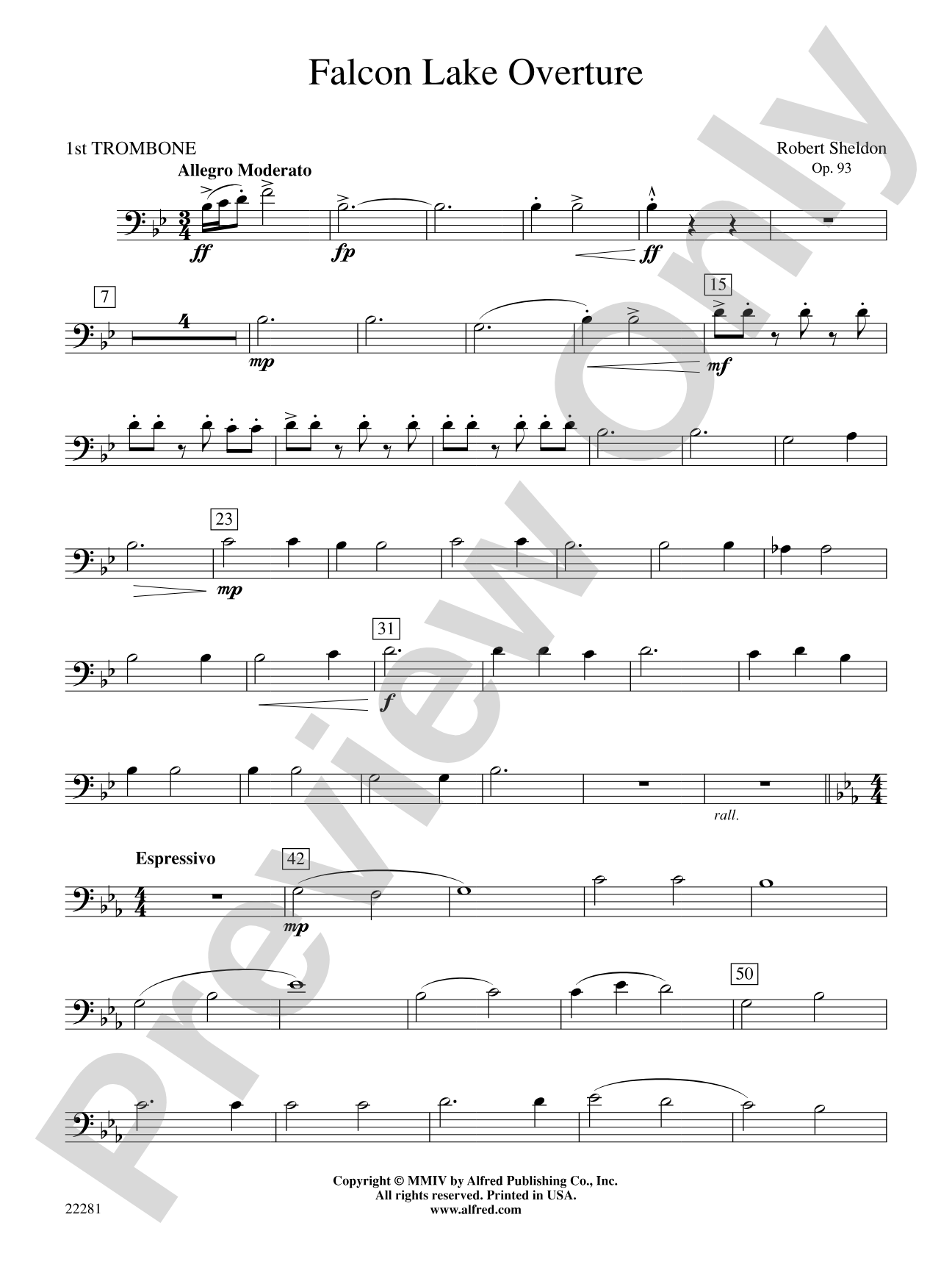 Falcon Lake Overture: 1st Trombone
