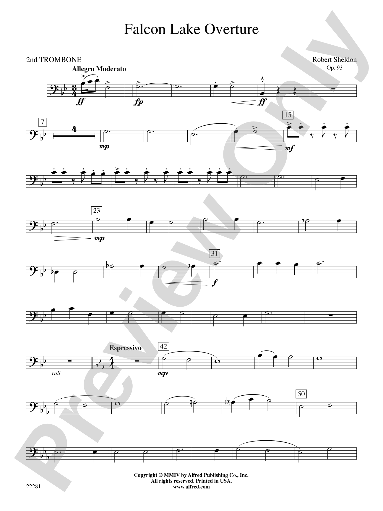 Falcon Lake Overture: 2nd Trombone