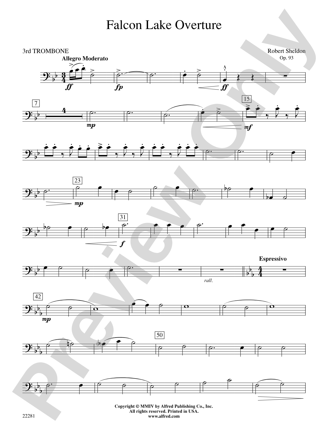 Falcon Lake Overture: 3rd Trombone