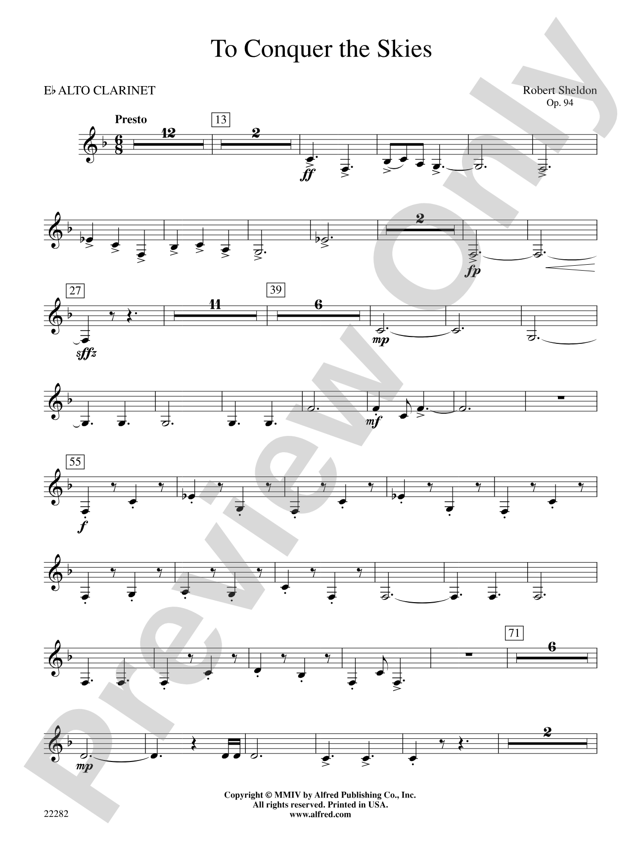 To Conquer the Skies: E-flat Alto Clarinet