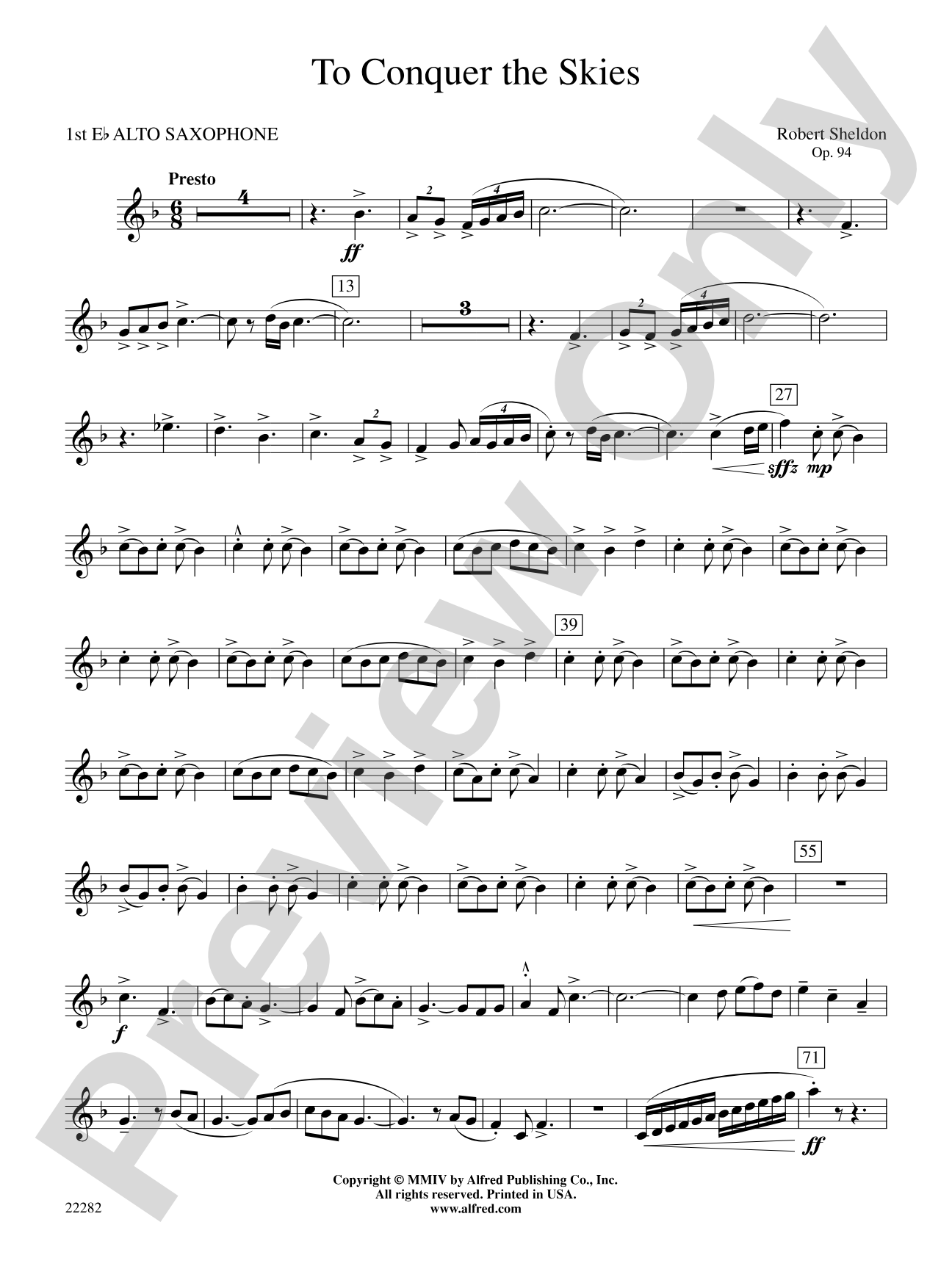 To Conquer the Skies: E-flat Alto Saxophone