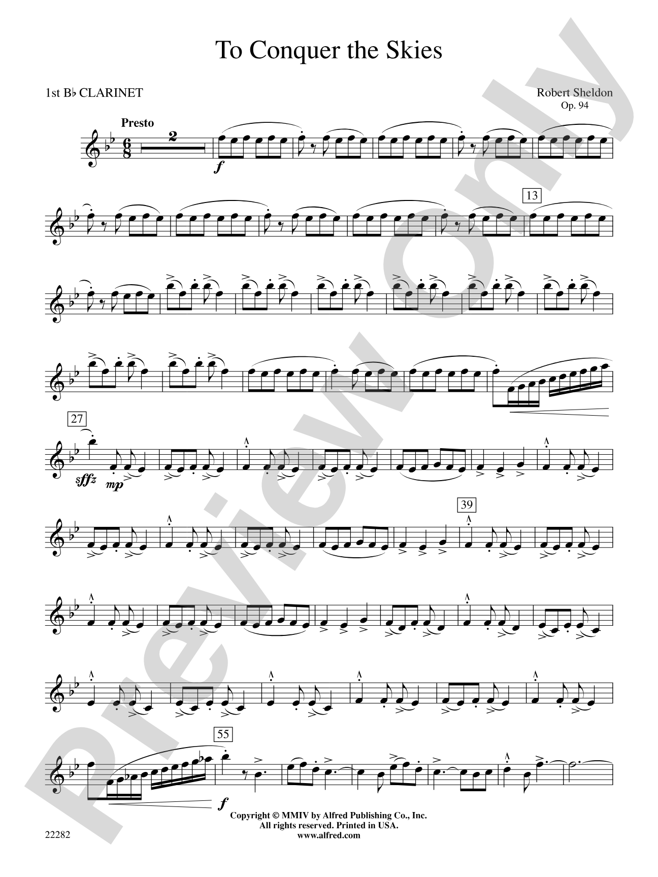 To Conquer the Skies: 1st B-flat Clarinet