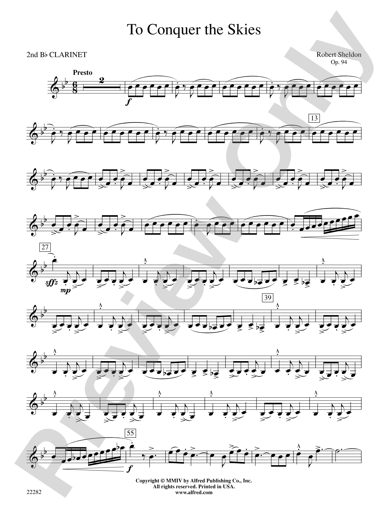 To Conquer the Skies: 2nd B-flat Clarinet