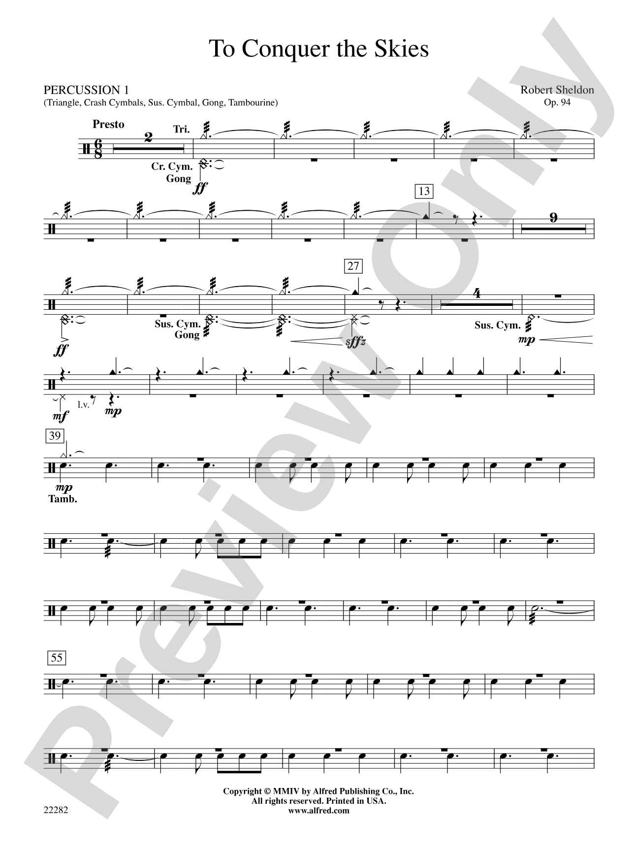To Conquer the Skies: 1st Percussion