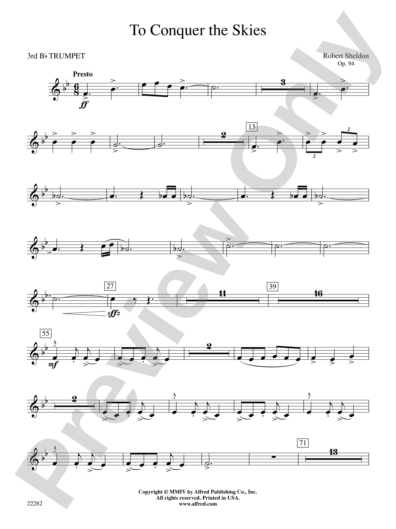 To Conquer the Skies: 3rd B-flat Trumpet