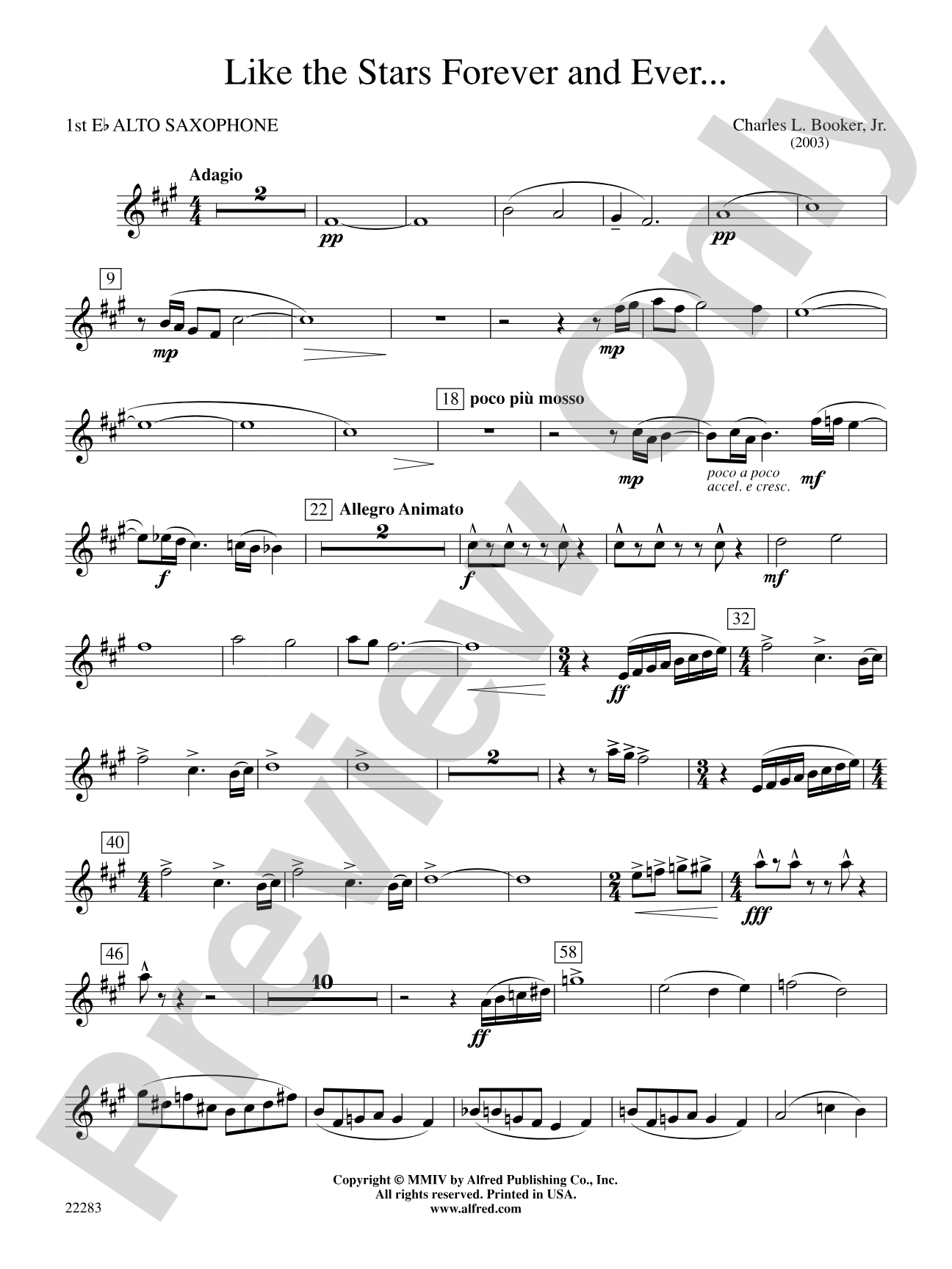 Like the Stars Forever and Ever...: E-flat Alto Saxophone