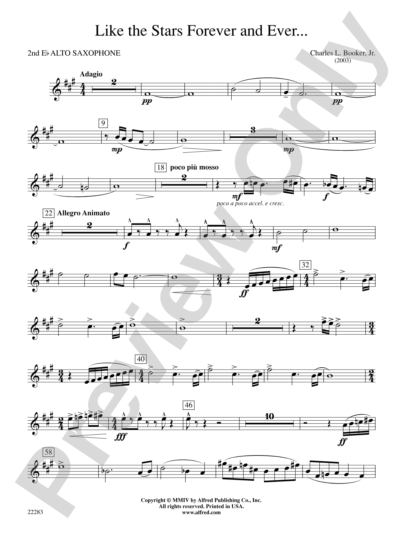 Like the Stars Forever and Ever...: 2nd E-flat Alto Saxophone