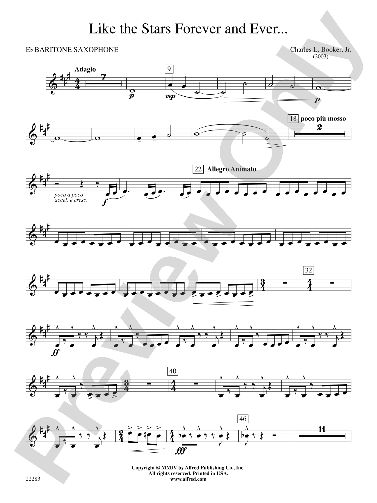 Like the Stars Forever and Ever...: E-flat Baritone Saxophone