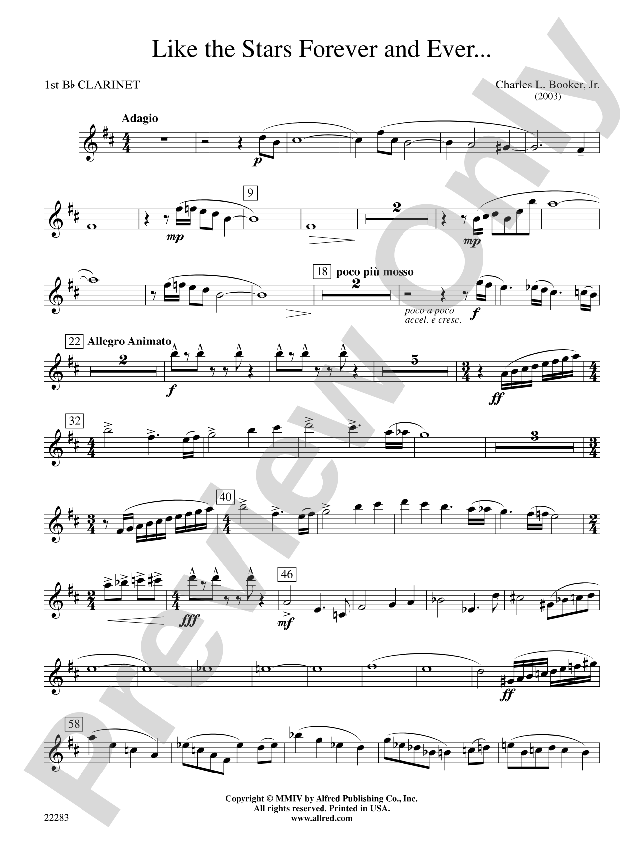 Like the Stars Forever and Ever...: 1st B-flat Clarinet