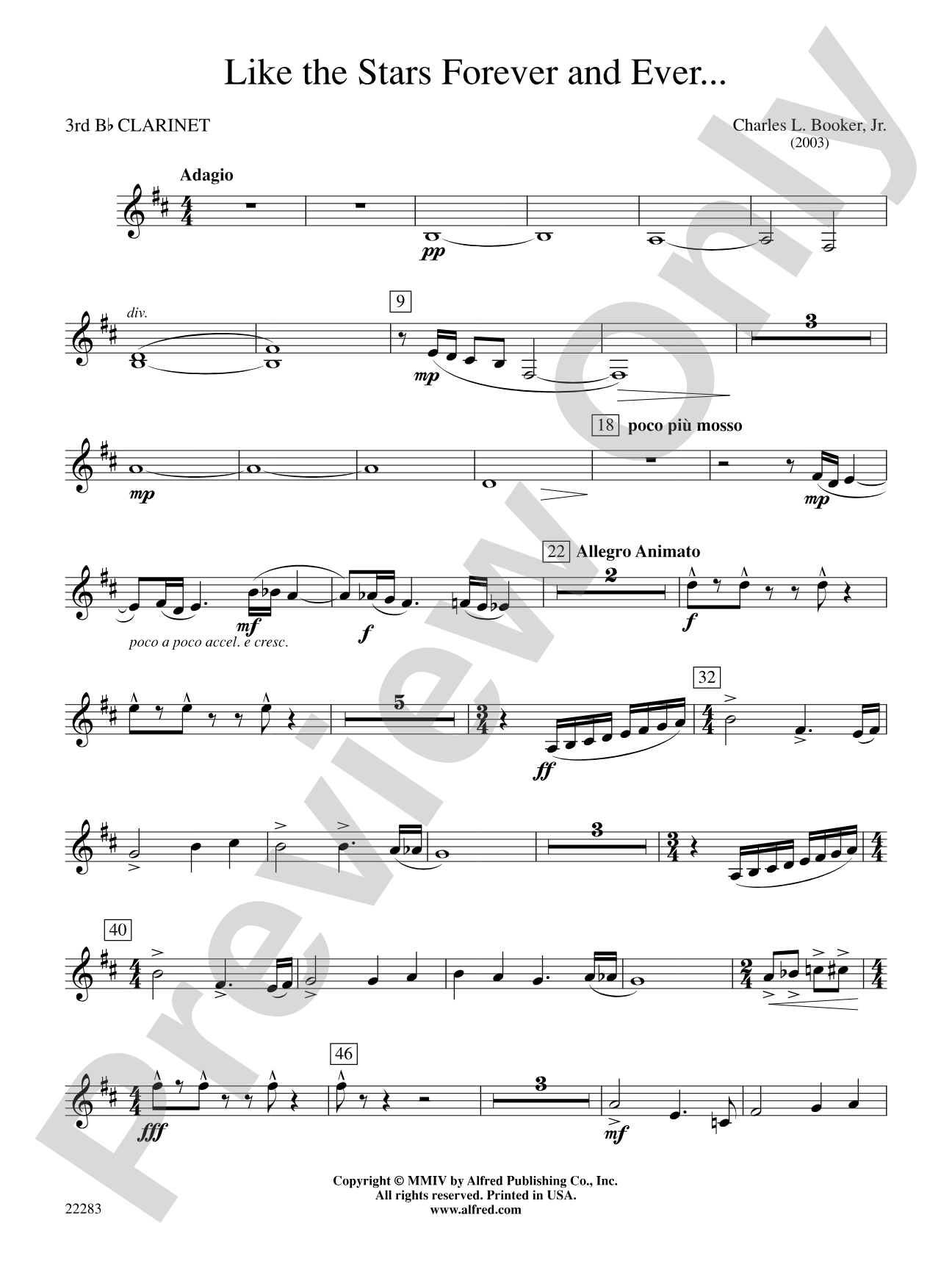 Like the Stars Forever and Ever...: 3rd B-flat Clarinet