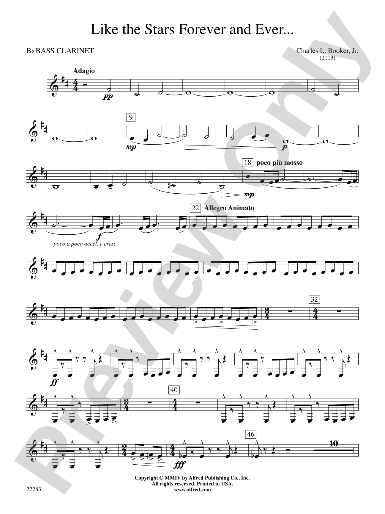Like the Stars Forever and Ever...: B-flat Bass Clarinet