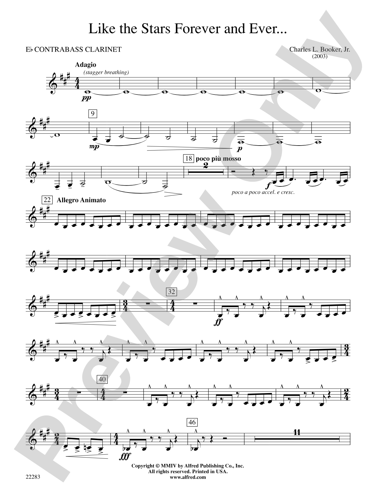 Like the Stars Forever and Ever...: E-flat Contrabass Clarinet