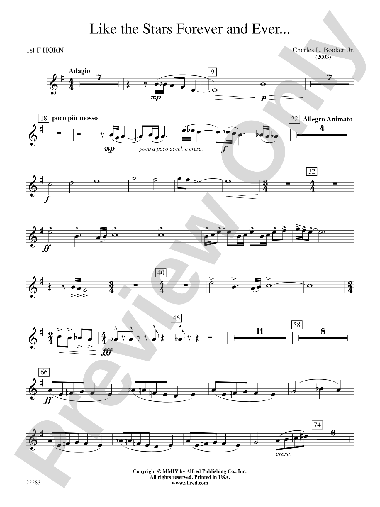 Like the Stars Forever and Ever...: 1st F Horn