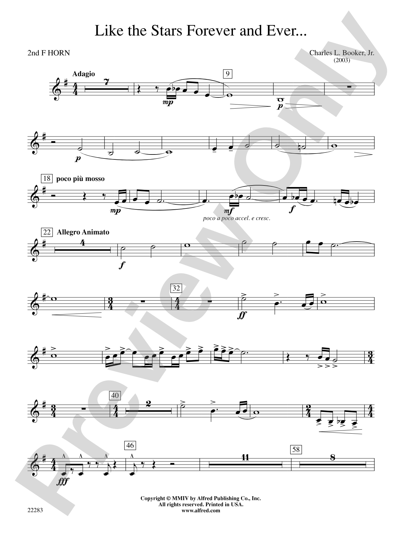 Like the Stars Forever and Ever...: 2nd F Horn