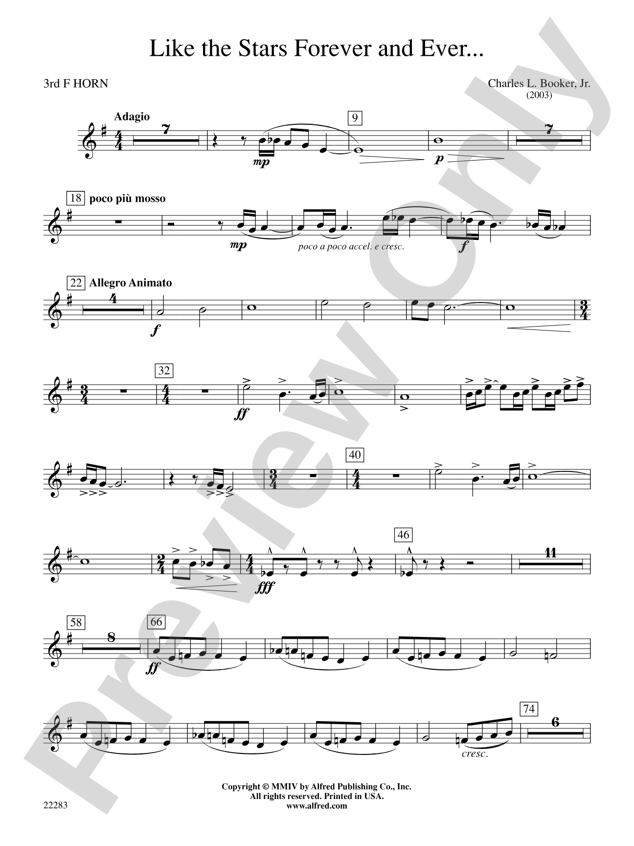 Like the Stars Forever and Ever...: 3rd F Horn