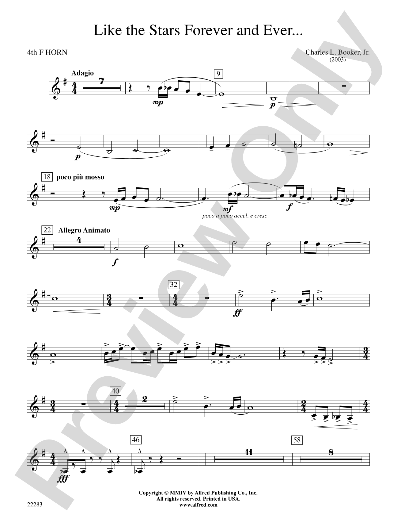 Like the Stars Forever and Ever...: 4th F Horn