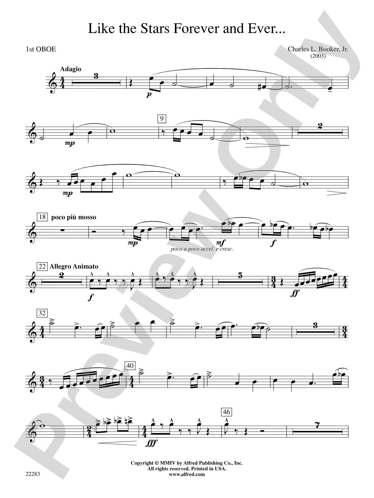 Like the Stars Forever and Ever...: Oboe