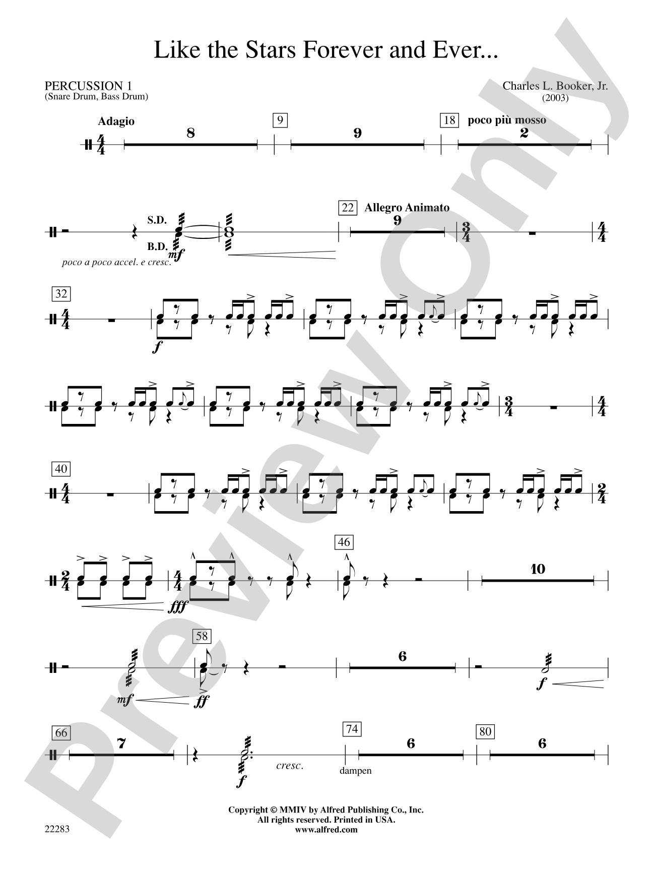 Like the Stars Forever and Ever...: 1st Percussion