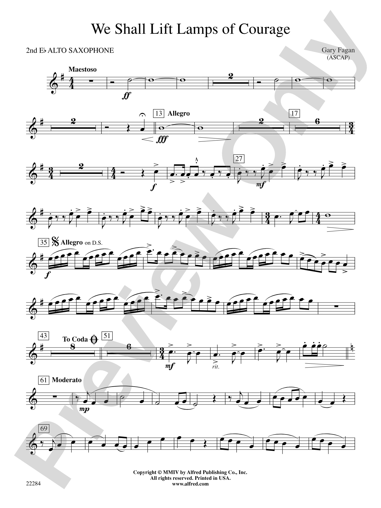 We Shall Lift Lamps of Courage: 2nd E-flat Alto Saxophone