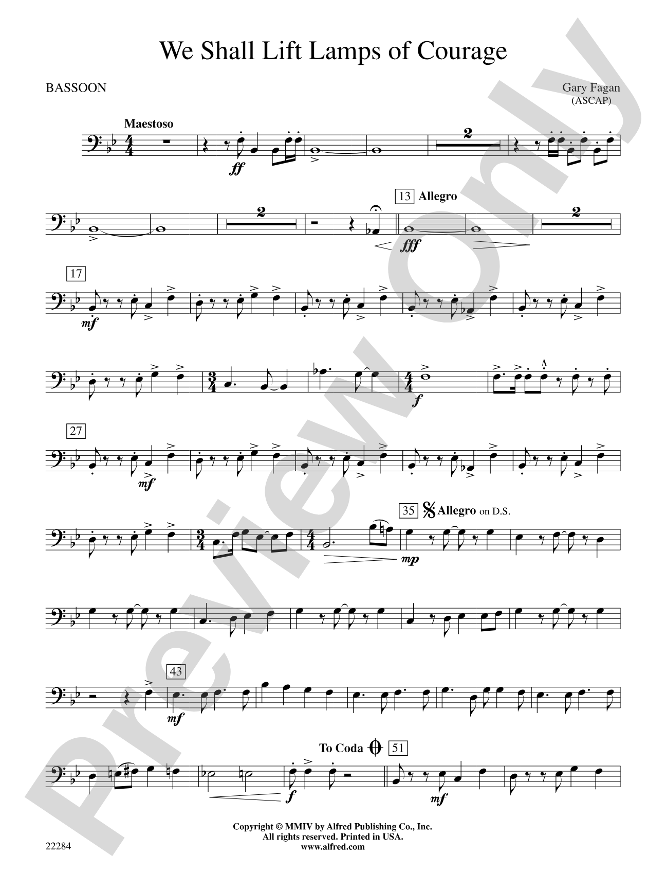 We Shall Lift Lamps of Courage: Bassoon